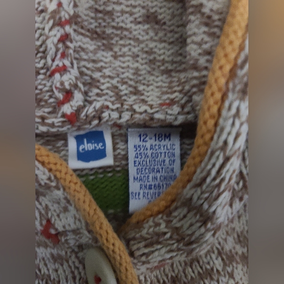 Eloise, Unisex, Multicolored Hooded Sweater, 12-18M - Picture 2 of 3